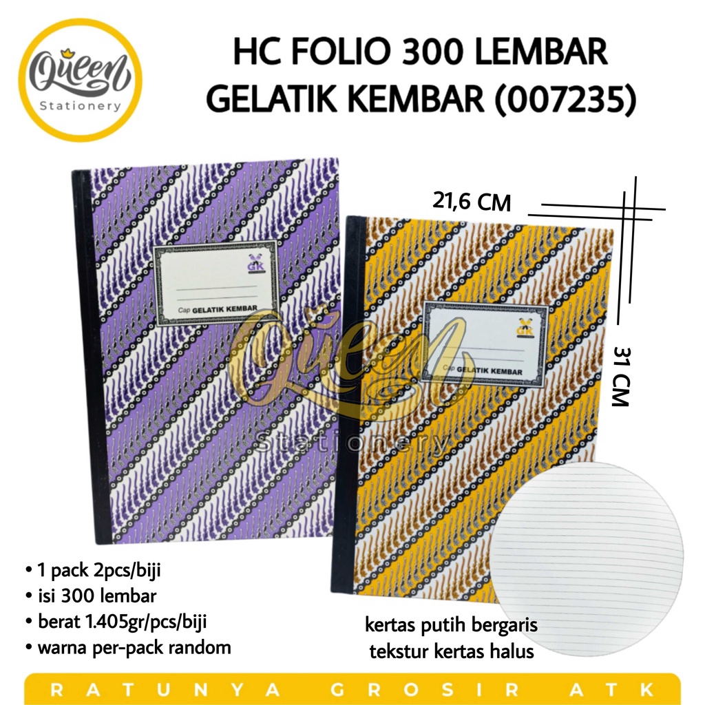 

1 PCS HARD COVER FOLIO 300 LEMBAR GELATIK KEMBAR NOTEBOOK BUKU CATATAN PEMBUKUAN BESAR SAMPUL KERAS (007235)