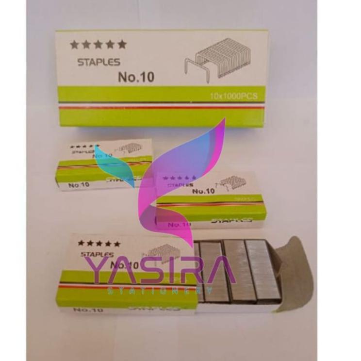 

S34 ( 250 Gram ) SATU PACK 10 BOX KECIL Isi Staples No. 10 Murah Exis HOT SALE ⇳