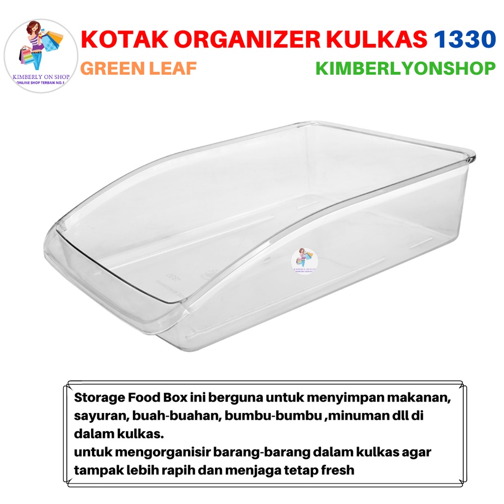 Kotak Kontainer Makanan Kulkas Nampan Cressida 1330 Green Leaf