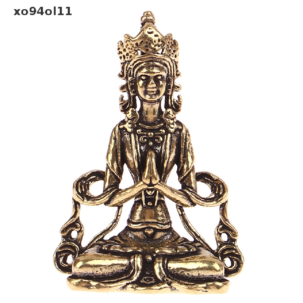 Xo Retro Mini Tembaga Meditate Zen Buddhisme Ruang Tamu Buddha Ornamen Dekorasi OL