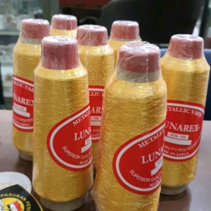 Terlaris Benang Bordir Lunarex , Benang Polyester , Benang Metalik Emas ,Silver