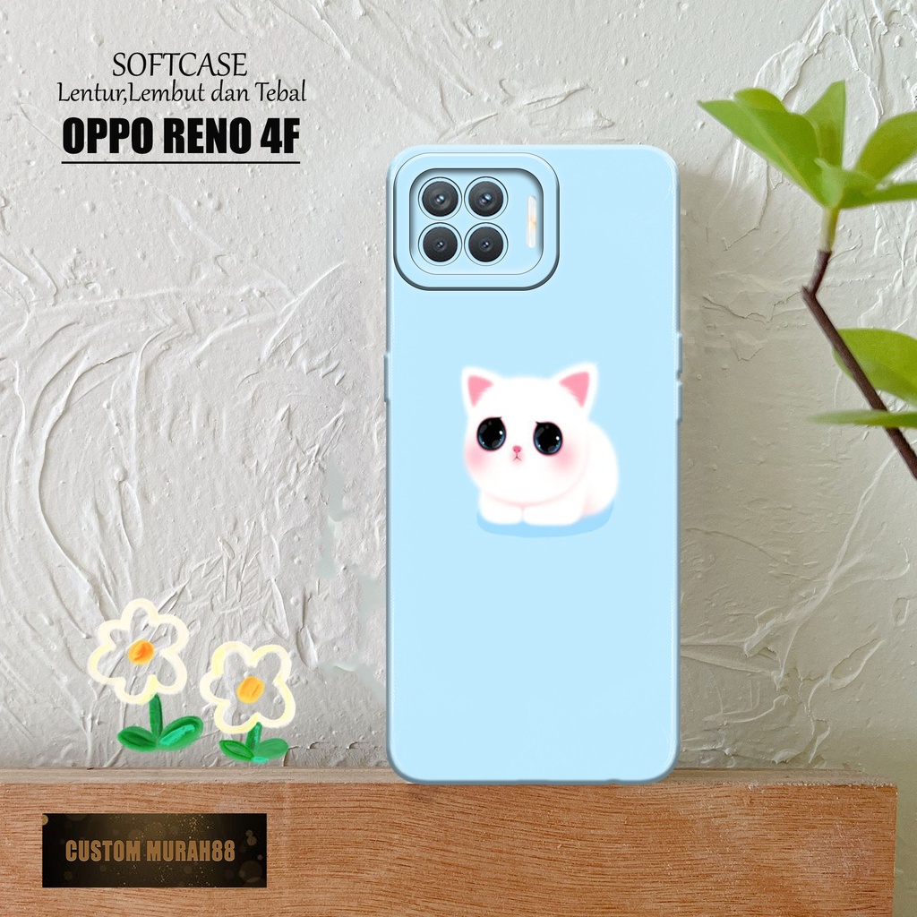 Case Hp Oppo Reno 4F Terbaracu - Fashion Case KUCING - Casing Oppo Reno 4F Terbaru - Softcase Hp Opp