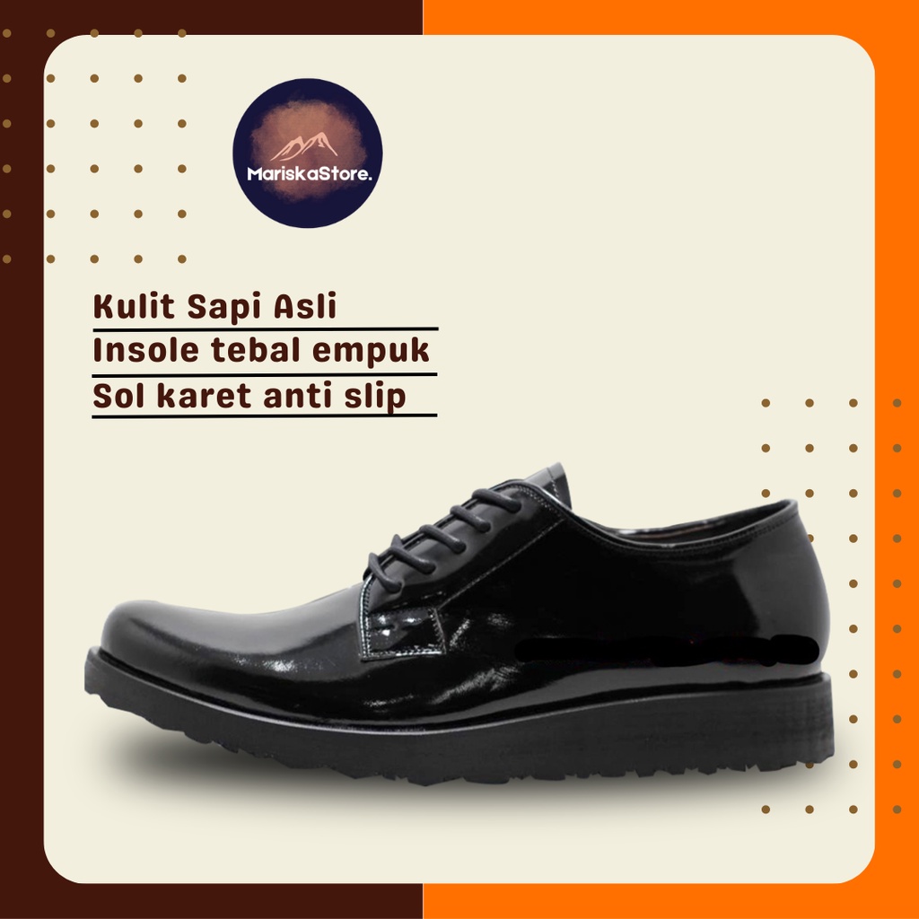 Sepatu Pdh Asli Kulit Kilap Sepatu PDH Tni Polri Security Satpam Sepatu Pdh Pria Wanita Real
