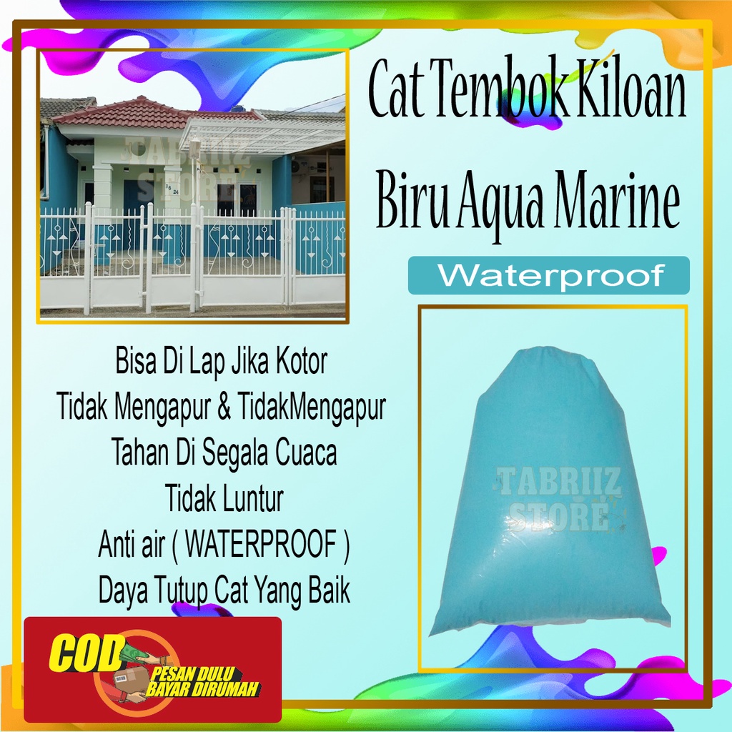 Cat rumah tembok paling bagus 5 kg promo / Cat minyak warna Aqua M / Cat kiloan 1 kg gratis ongkir /