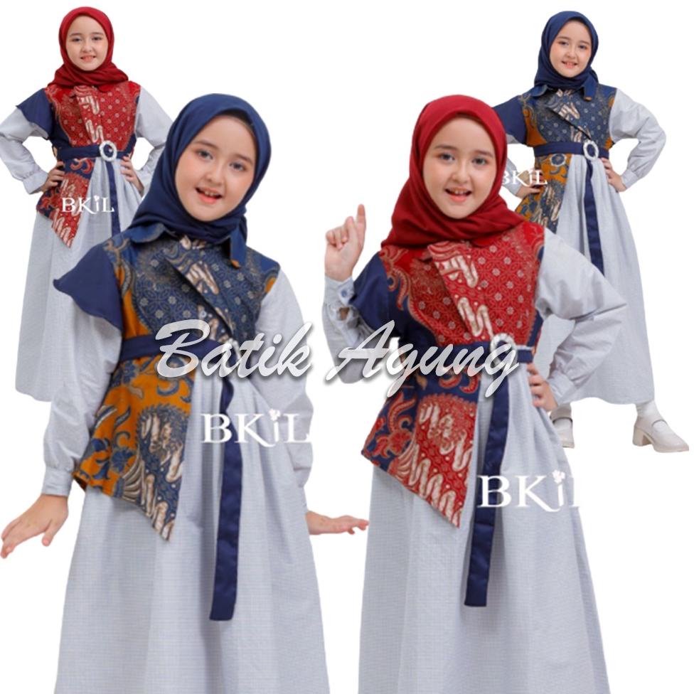 Gamis Anak Wanita Syar'i Kekinian / Baju Batik Anak Model Terbaru / Gamis Muslim Anak Perempuan Lucu (KODE 8246)
