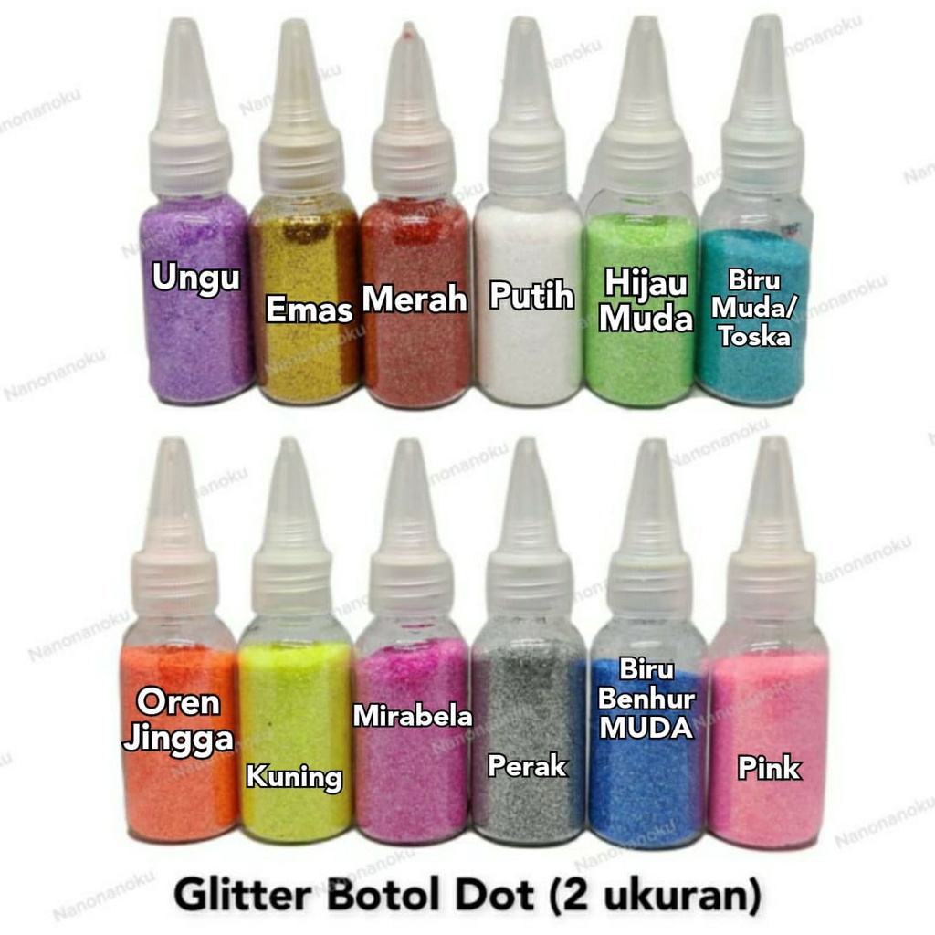 Glitter Botol Bubuk/Serbuk Warna (2 ukuran)