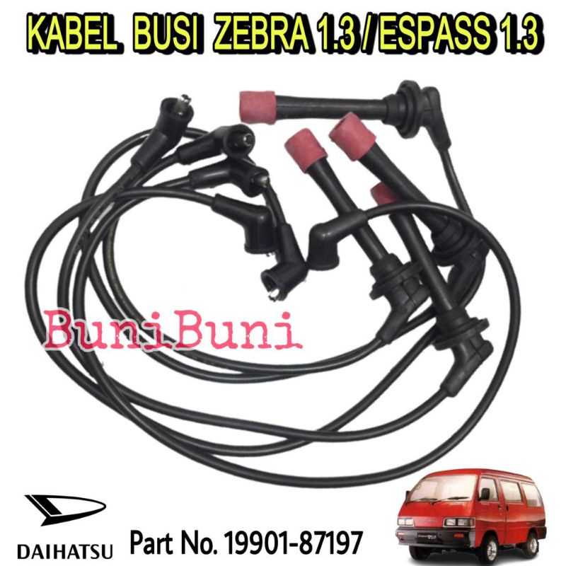 KABEL BUSI Untuk Mobil Daihatsu ZEBRA 1.3 S89 / ESPASS 1.3 / FEROZA TARUNA - 1 SET