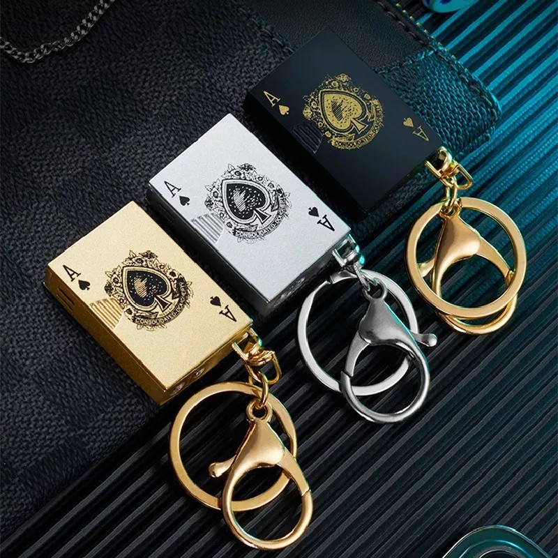 korek api gantungan kunci slide logo kartu remi key chain lighter unik MURAH