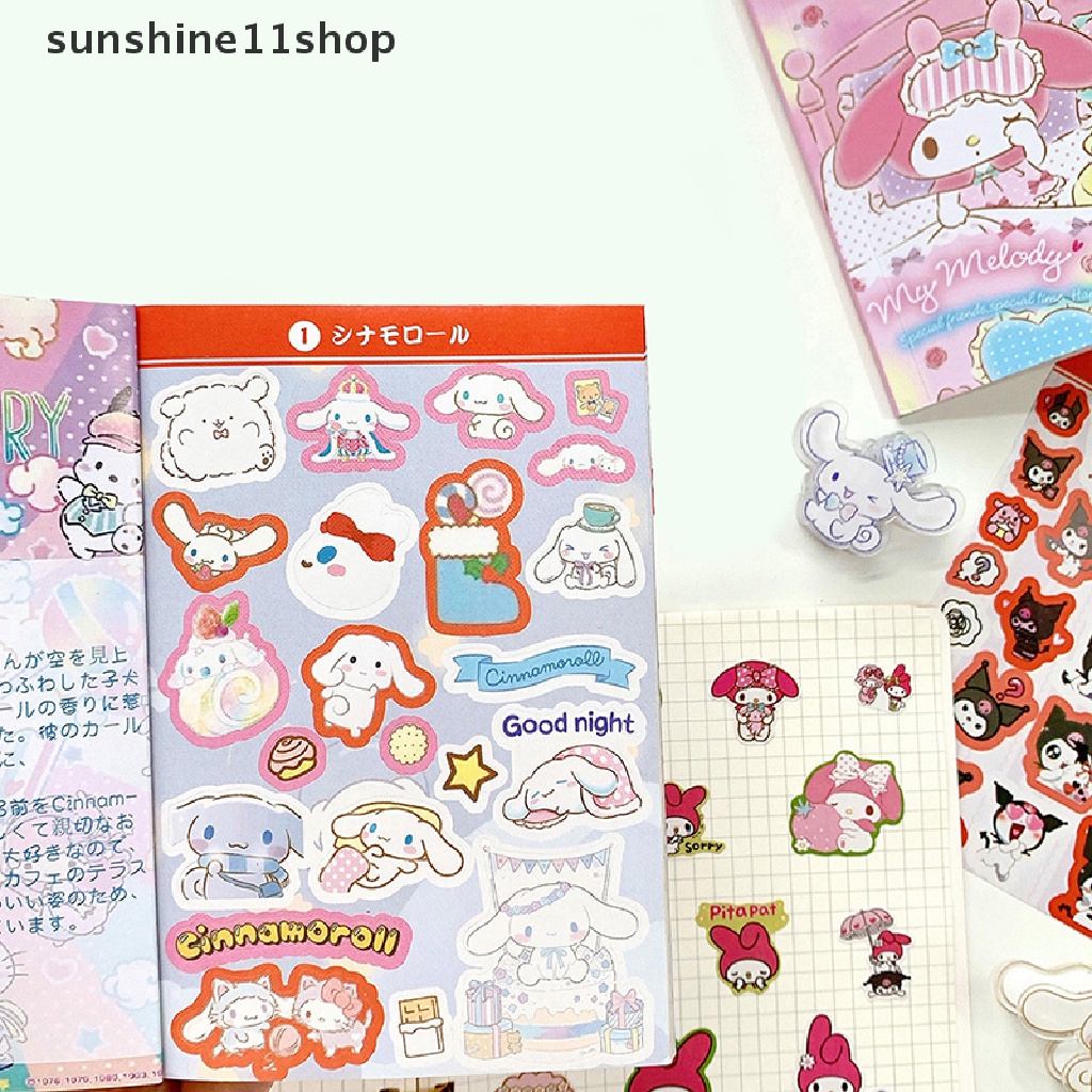 Sho 450 Pcs Kartun Lucu Stiker Kawaii Stationery Sanrio Stiker Kuromi Melody &amp; Coogo Diary Stiker Telepon Dekoratif Scrapbook DIY Stiker N