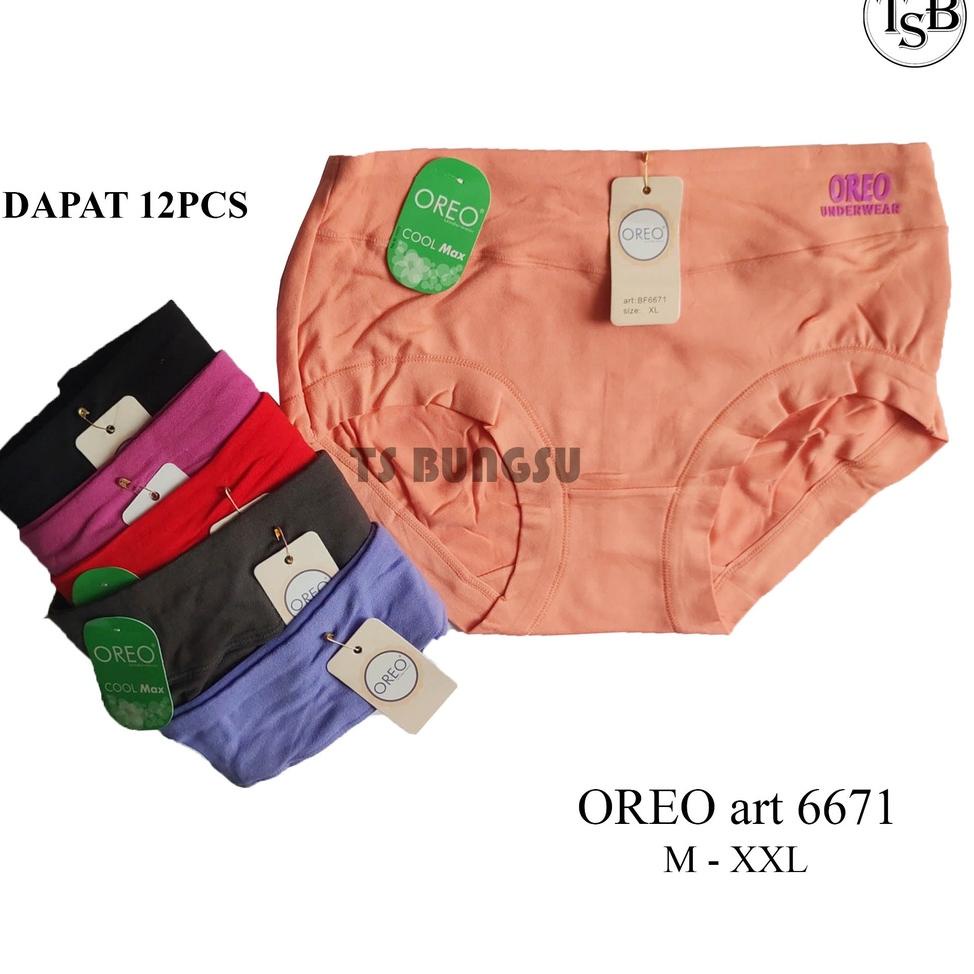 PALING LARIS (6 Pcs) Celana Dalam Oreo Art 6671 CD Wanita Polos Warna Warni L XXL Lusin