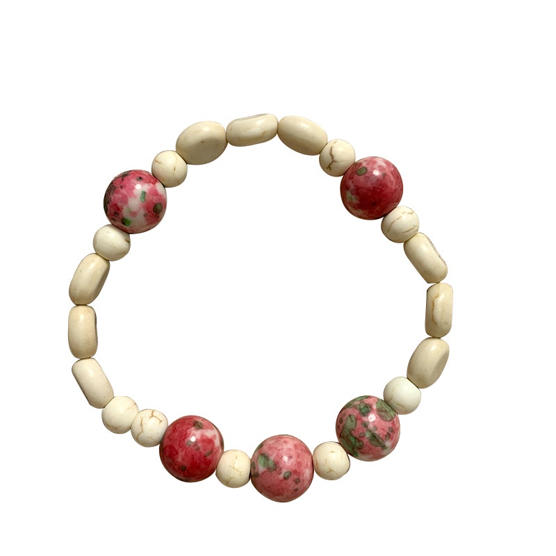 Warna Peach Natural Redstone Gelang Perempuan DIY Gaya Kuno Gadis Cinta Tangan String