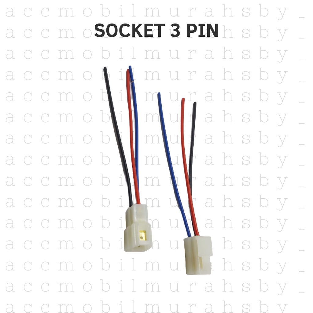 SOKET KONEKTOR KABEL 3 PIN / SOCKET SAMBUNG MOBIL MOTOR KABEL BINTIK - 3PIN CEWEK