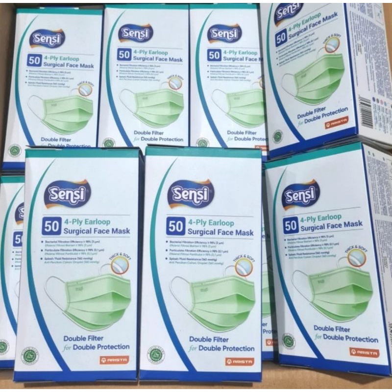 Masker sensi earloop 4ply isi 50pcs / Masker medis sensi