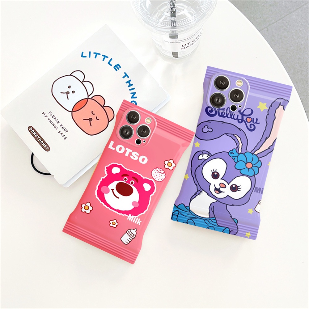 Populer Case OPPO A57 2022 A77S A16 A17 A16K A55 A95 A96 A76 A12 A1K A5s A15 A54 A7 A53 A3s A31 A92 F9 F11 Reno5 Kartun Lucu StellaLou Dan Manyo Strawberry TPU Soft Cover