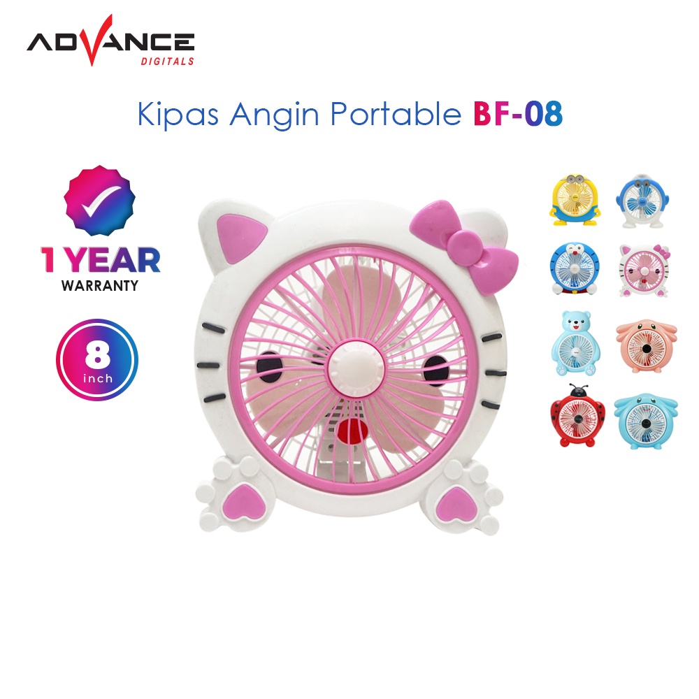 ADVANCE Listrik Kipas Angin Kartun Anak 8 Inci / Lucu Meja Kipas Mini BF-08 Asrama Kantor Fan