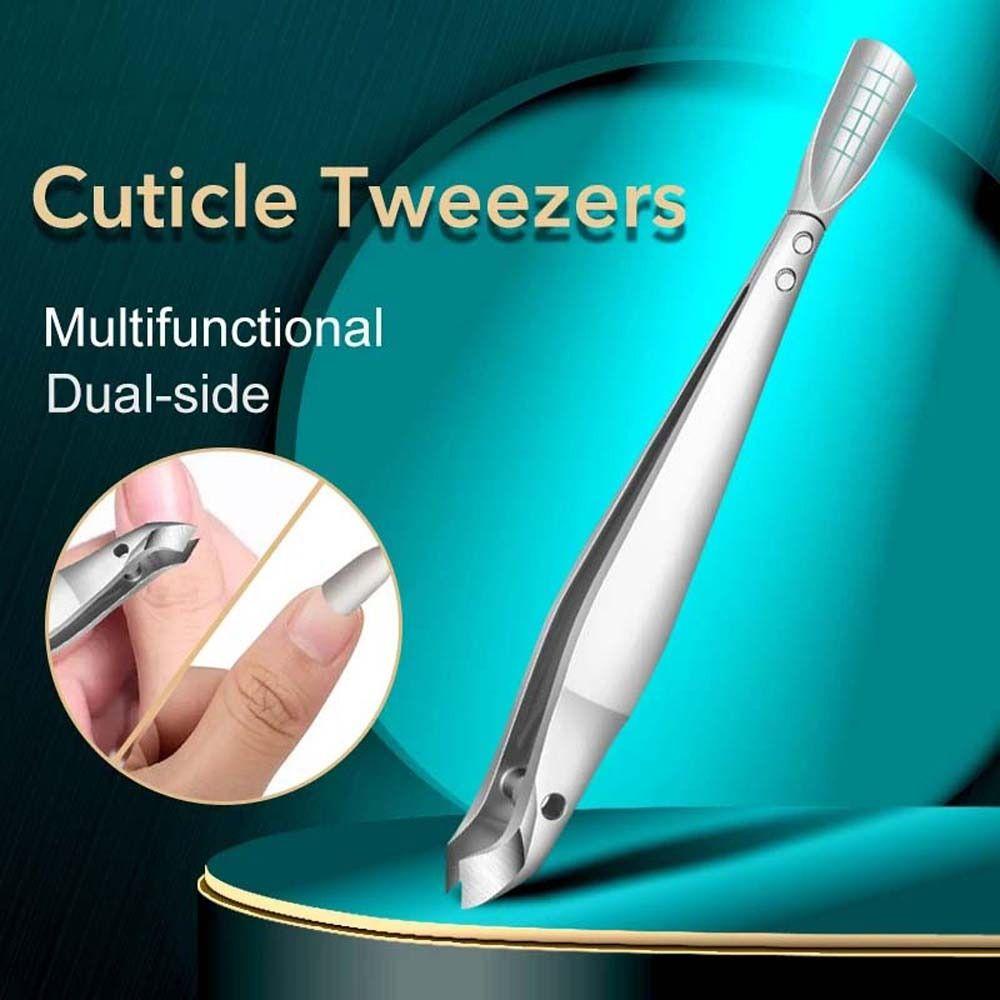 Pinset Kutikula Kuku Agustina Dual-Side Nail Nipper Nail Pusher Stainless Steel Cuticle Trimmer