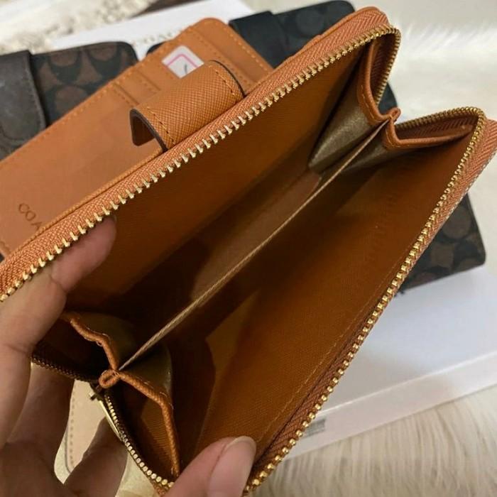 Coach Signature Medium clip zip wallet dompet wanita premium mbq
