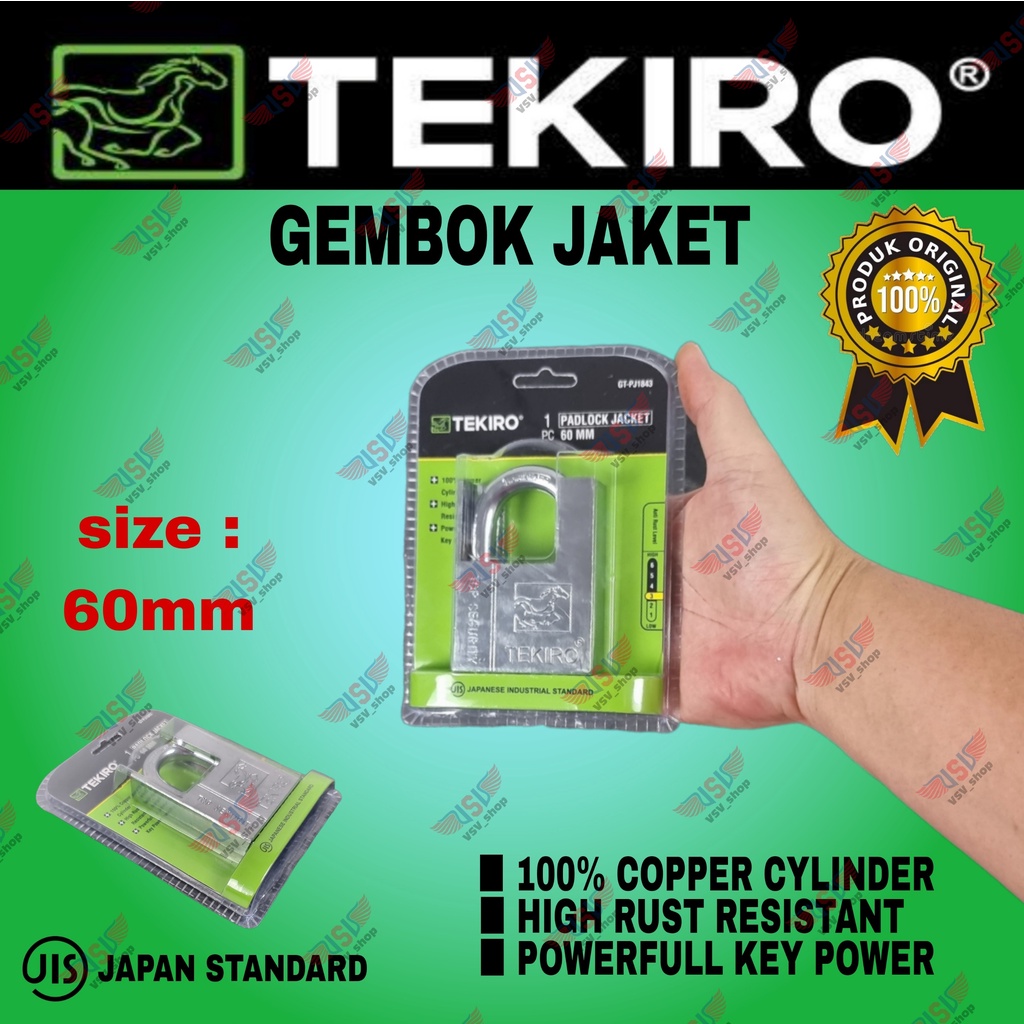 TEKIRO Gembok Jaket 60mm Kunci Gembok Rumah Anti Maling Anti karat