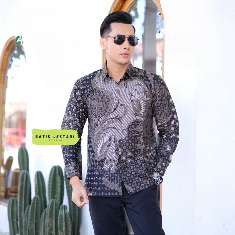 UTUNGGA Kemeja Batik Premium Lengan Panjang Lapis Slimfit Modern Full Furing Katun Halus