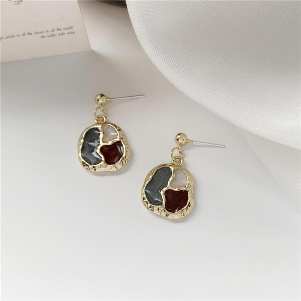 Timekey Antik Warna Diblokir Liontin Anting Temperamen Paduan Sederhana Ear Studs Earrings Perhiasan Aksesoris X6Y5