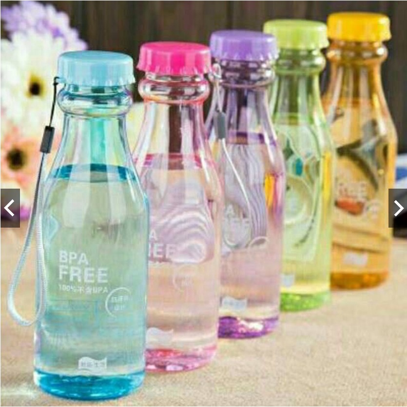 Botol Transparan Minum Unik BPA Free Anti tumpah Infuser water