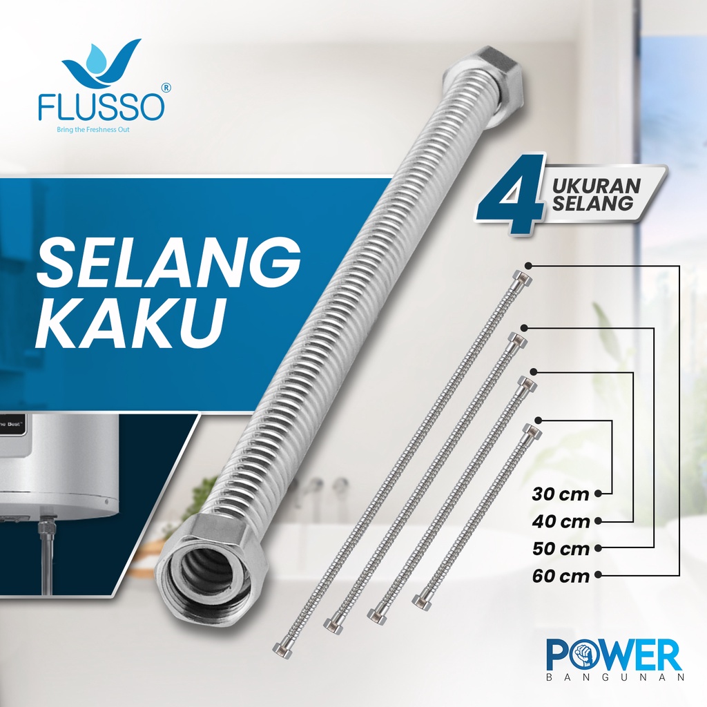 Selang Kaku Sambungan Water Heater Stainless | Selang Wastafel Air Panas Dingin Flusso | 799 802