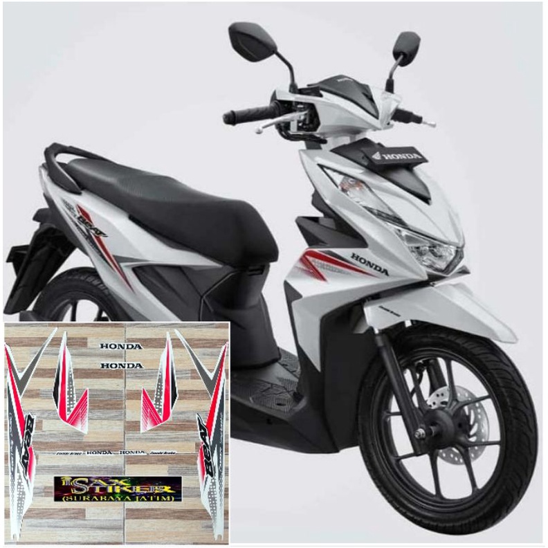 striping original Honda beat cbs putih merah tahun 2020