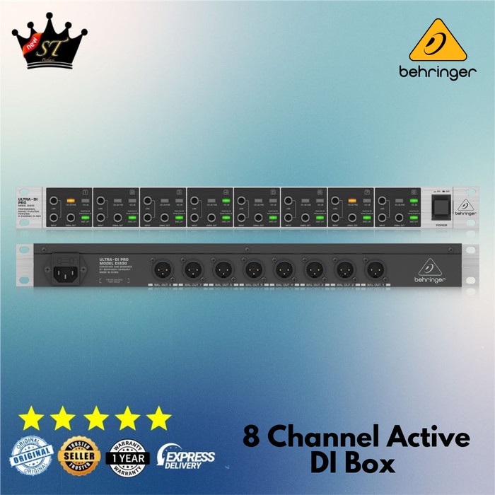 Behringer DI800 DI 800 DI 800 DI Box 8 Channel Direct Injection Box