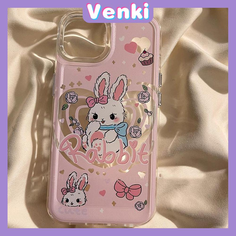 Case For iPhone 11 Soft TPU Transparent Space Case Cute Cartoon Rabbit Case Plating Buttons Camera Protection Shockproof For iPhone 14 13 12 11 Plus Pro Max 6 7 8 Plus XR XS