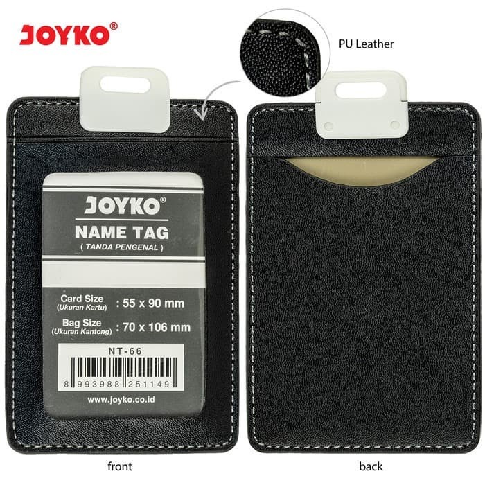 Name Tag Joyko NT-66 / NT-67 / NT-68 / NT-69 / Tempat ID Card Holder Kulit / Portrait