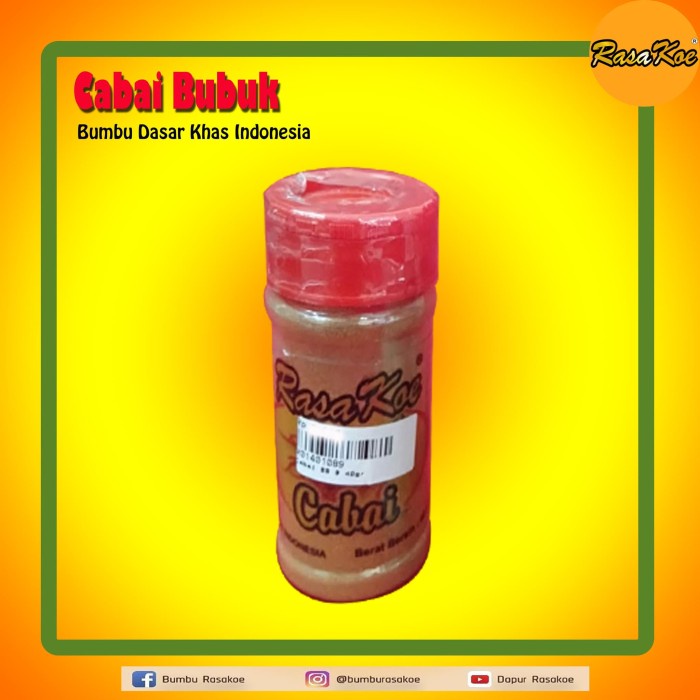 

\\\\\] Bumbu Dasar RasaKoe CABE BUBUK / Chili Powder