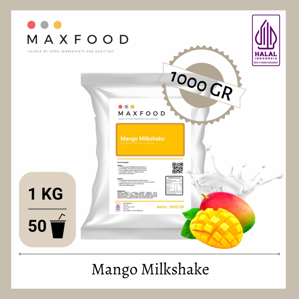 

MAXFOOD - Mango Milkshake Powder / Minuman Bubuk Milkshake Rasa Mangga 1 Kg