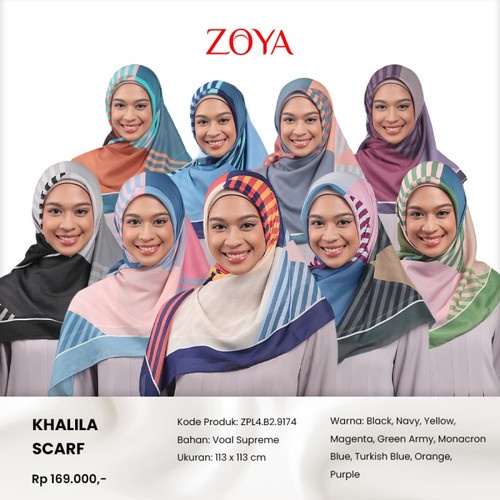 Khalila scarf zoya/ segi empat motif