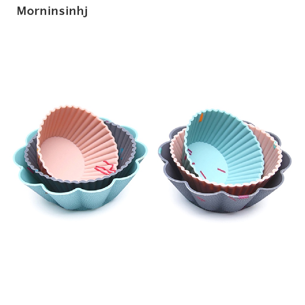 Mornin 6pcs Reusable Silicone Cupcake Mold Cetakan Kue Muffin Kue Baking DIY Dessert Tools id