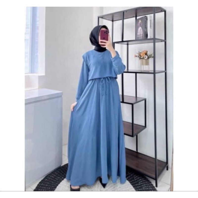 ZAFINA DRESS  Crincle Air Flow Size S M L XL  viral, gamis remaja terbaru,gamis wanita, gamis hitam,kekinian Zafina maxi dress fashion muslim kondangan