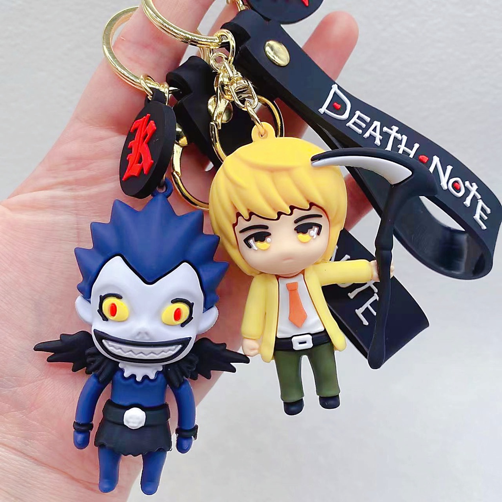 Anime DEATH NOTE Light Killer Ryuk Figure Gantungan Kunci Kartun Cosplay PVC Key Rings Trinket Props Bag Doll Key Buckle