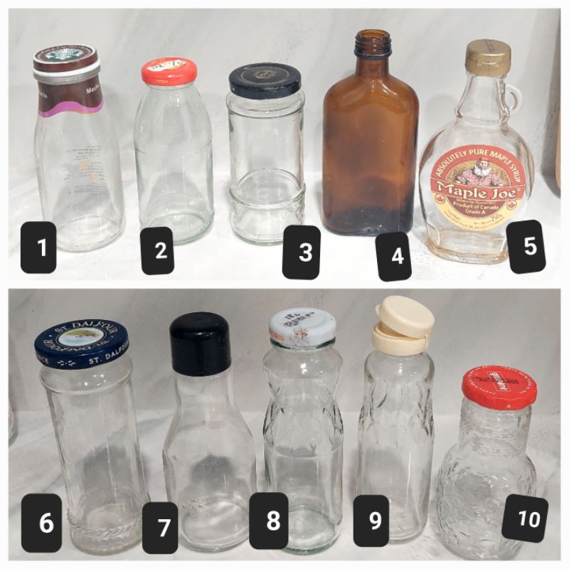 BOTOL BEKAS KACA KOPI JUS SELAI MADU STARBUCKS 200ML 250ML botol asi vas bunga