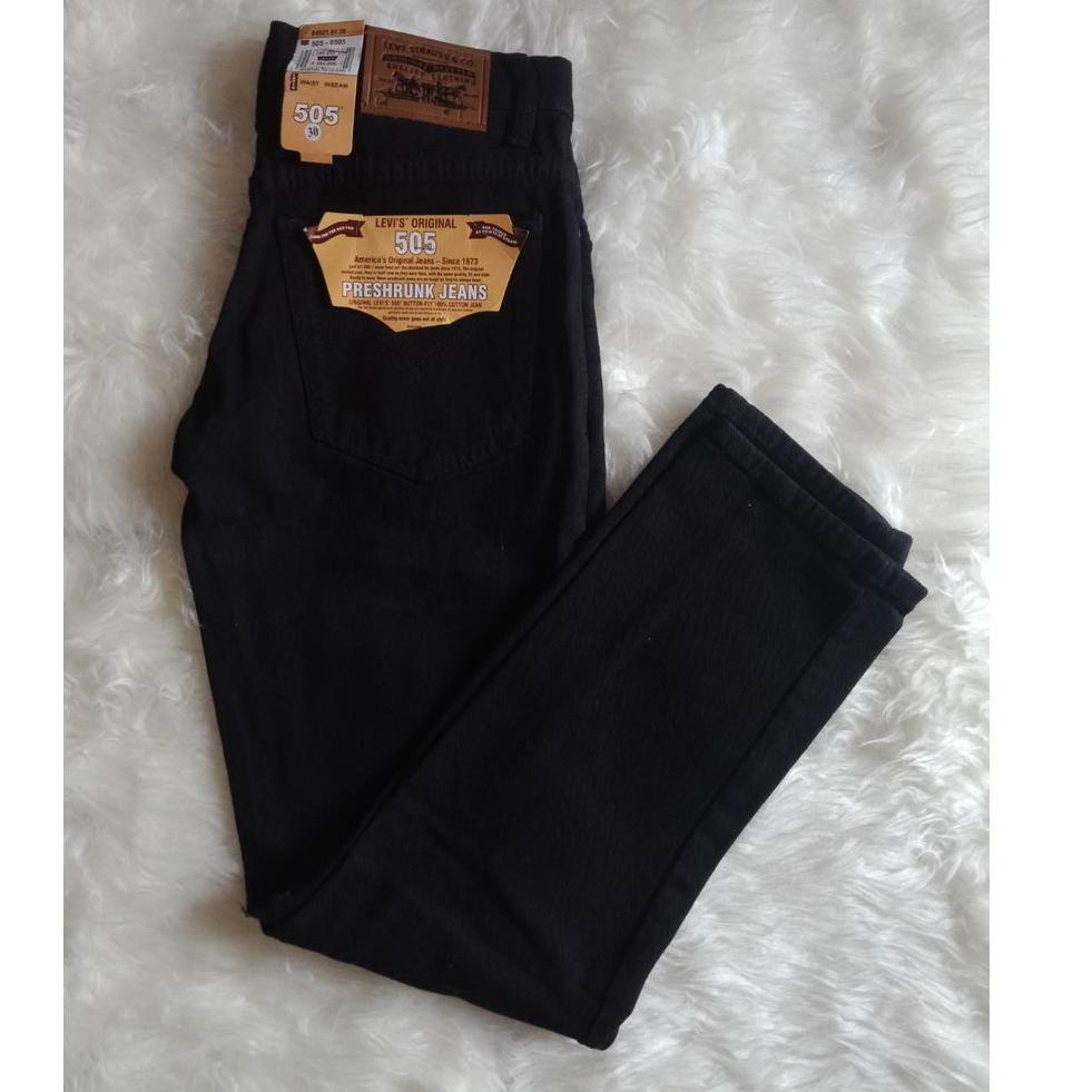 Big Sale celana panjang pria jeans standar reguler kerja levis 505 hitam / Fredy