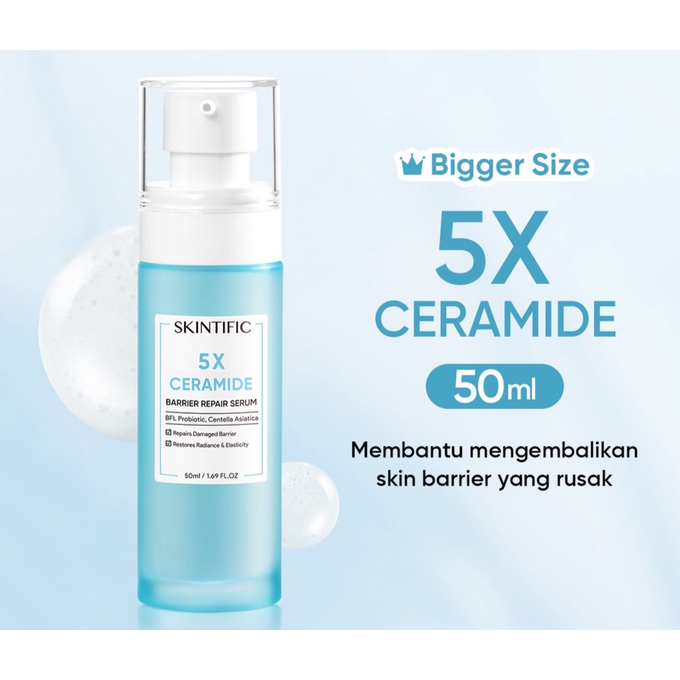 [BPOM] [100% Ori] [BIG SIZE] SKINTIFIC 5X Ceramide Barrier Repair Serum 50ml Facial Serum Ceramide Serum Skintific Serum Skin Barrier Serum Wajah