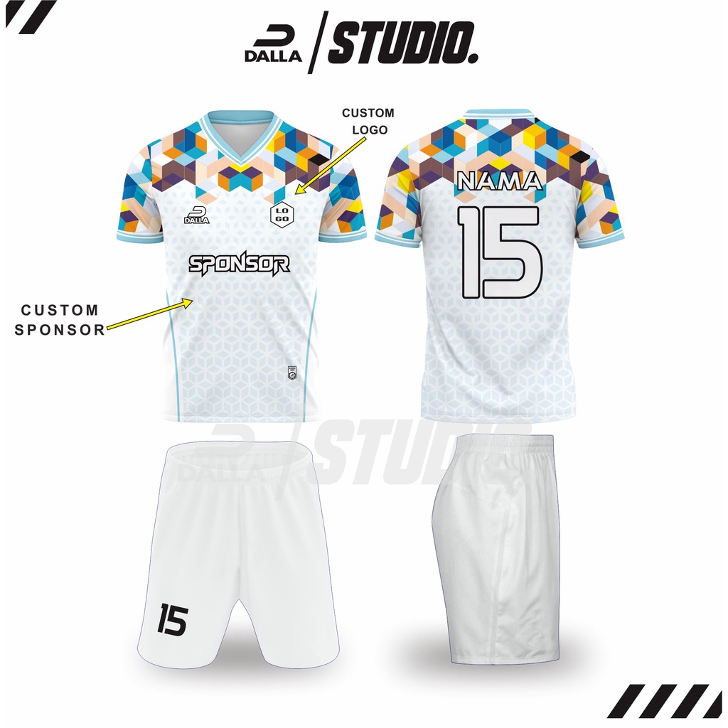 Jersey desain raglan abstrak full printing jersey futsal jersey sepak bola desain custom