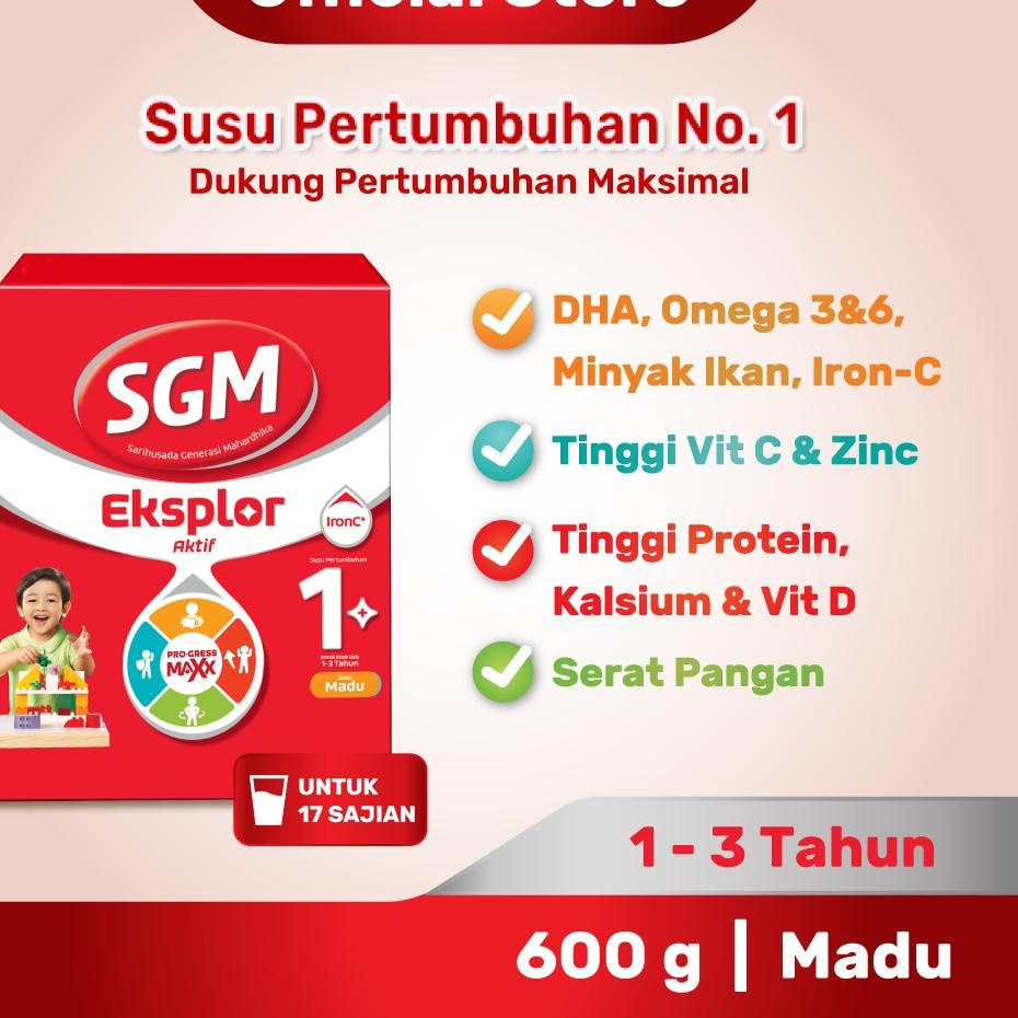 Termurah dan terbaik SGM Eksplor Aktif 1+ Pro-GressMaxx Madu Susu Pertumbuhan 600 gr grosir