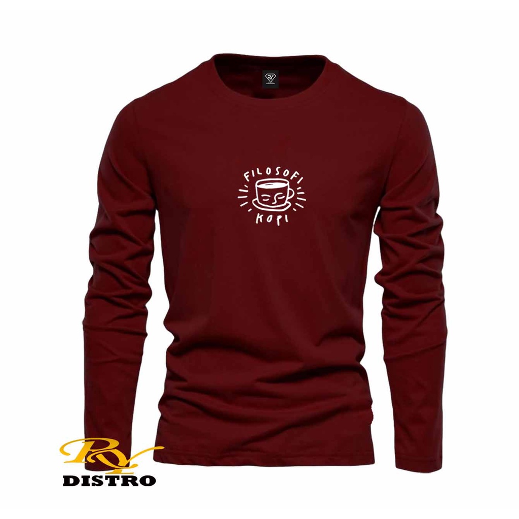 Ry Distro - Kaos Pria Lengan Panjang Filosofi Kopi Motif Putih - Kaos  Distro Premium