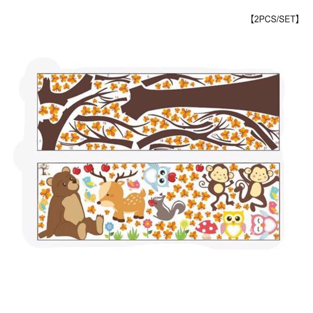 Huit 2pcs Stiker Dinding Pohon Poster Kepribadian Modern Kreatif Wallpaper Stiker Rumah Baby Nursery Koridor Kamar Tidur