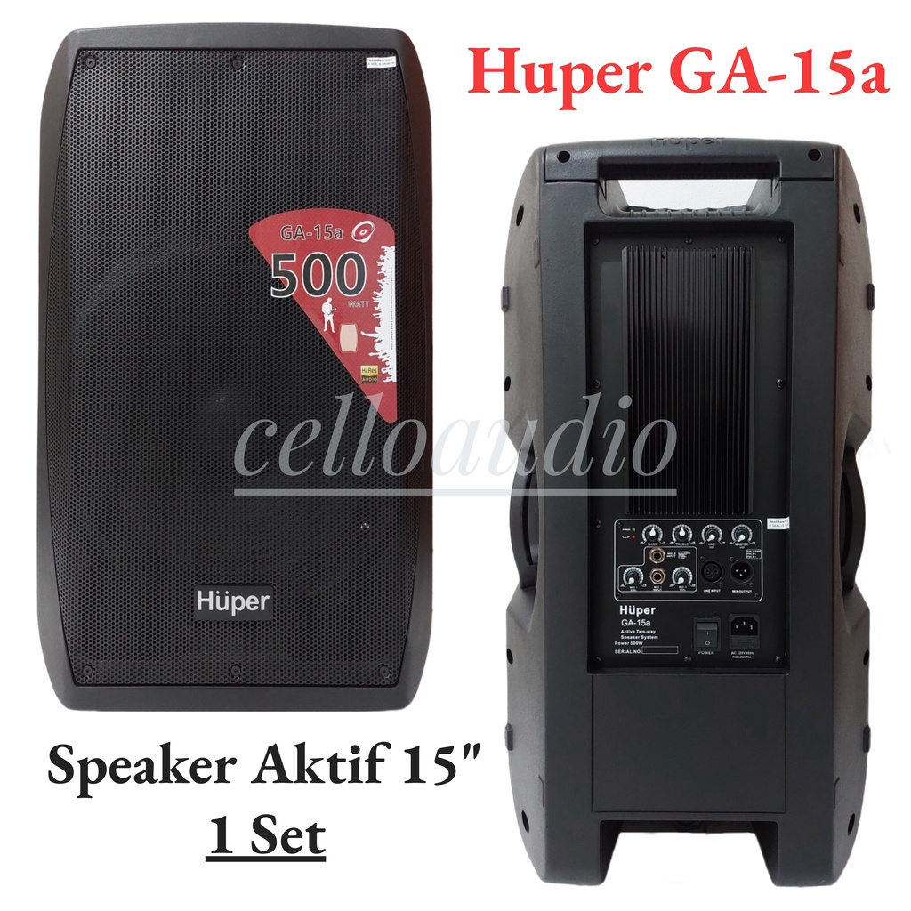 Speaker Aktif 15 Inch Huper GA-15a (1 Set) Active Speaker 15" GA 15a