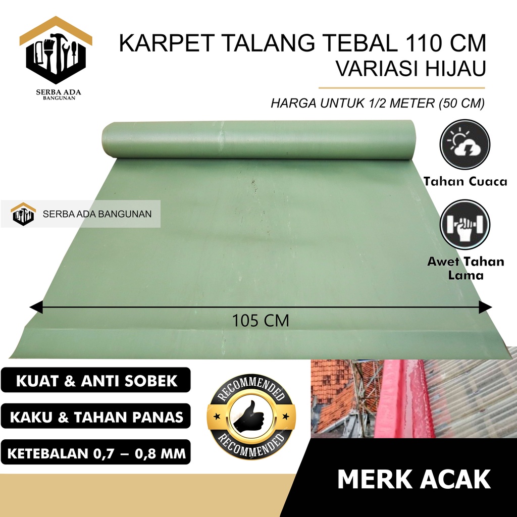 Karpet Talang Air Per Meter 110 (106 cm) Merah Hitam Hijau Pabrikan READY!!