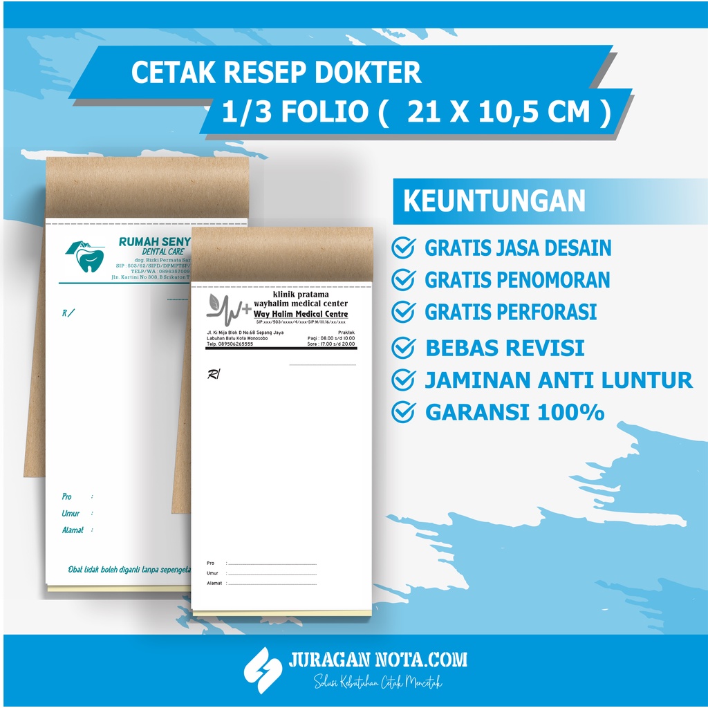 

CETAK RESEP DOKTER 2 PLY / 1 PLY