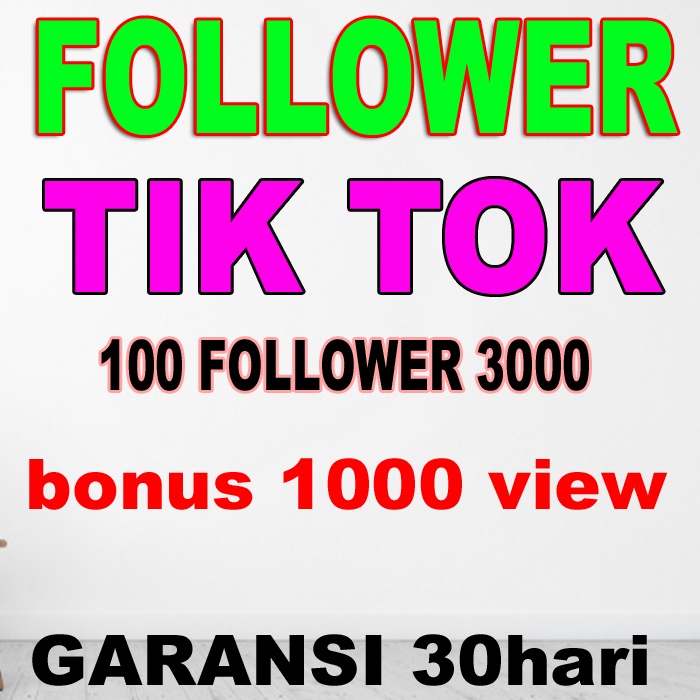 FOLLOWER TIK TOK GARANSI
