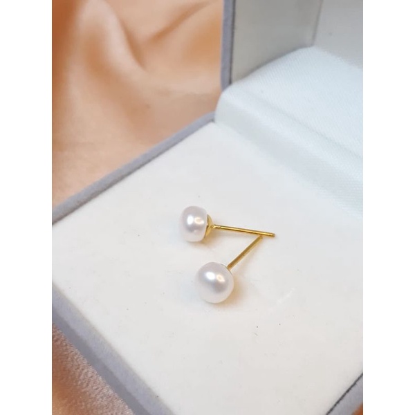 Mutiara Lombok Asli | Giwang emas asli 12 karat kadar 50% mutiara air tawar