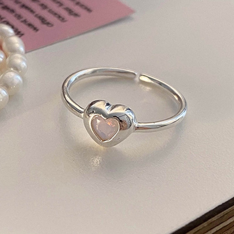 925 Sterling Silver Biru Hitam Jantung Cincin Untuk Wanita Counple Pernikahan Pertunangan Perak Wanita Vintage Ring Fine Jewelry