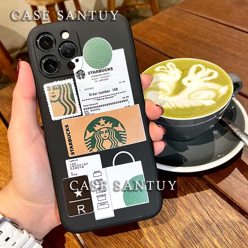 Soft Case  Xiaomi POCO X3/POCO X3 NFC/POCO X3 PRO X3 GT F3 F4 5G M3 C40 M4 PRO-4G M5 M5S X5 5G Silicone Soft Case Starbuck Black Square Edge